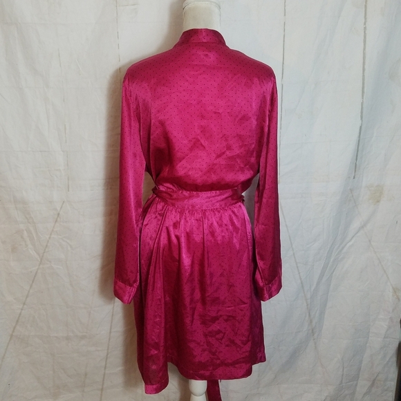 Morgan taylor Intimates pink polka dot Satin robe - Picture 3 of 8
